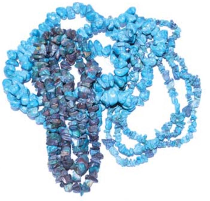 32" Turquoise color chip necklace